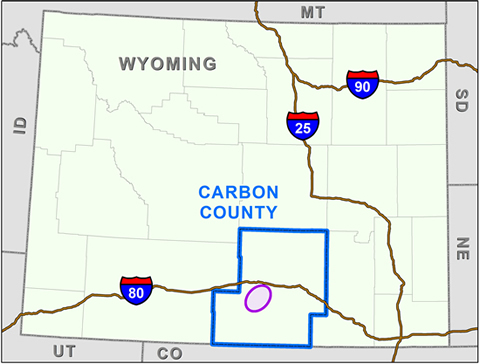 Wyoming wind farm project map