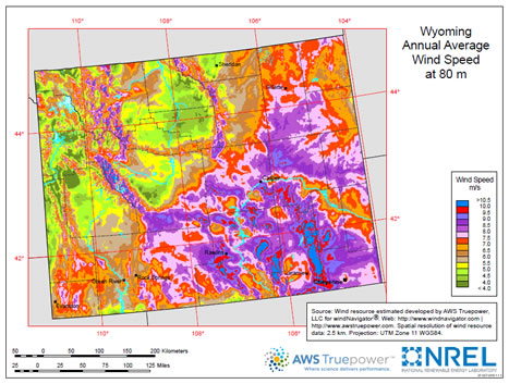 Wyoming wind map