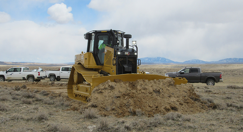 A bulldozer at the construction site