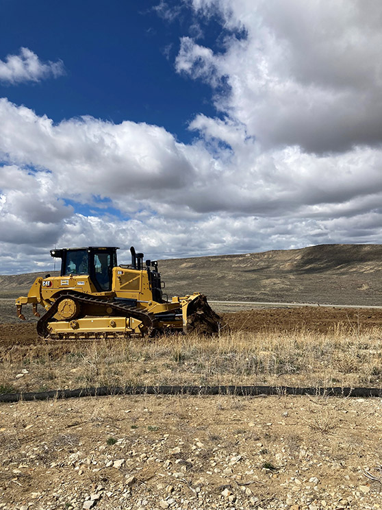 A tractor at work on the CCSM Project site